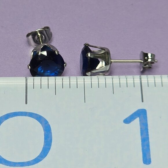2/$15 September Simulated Sapphire Earrings (NWOT) - Picture 3 of 3